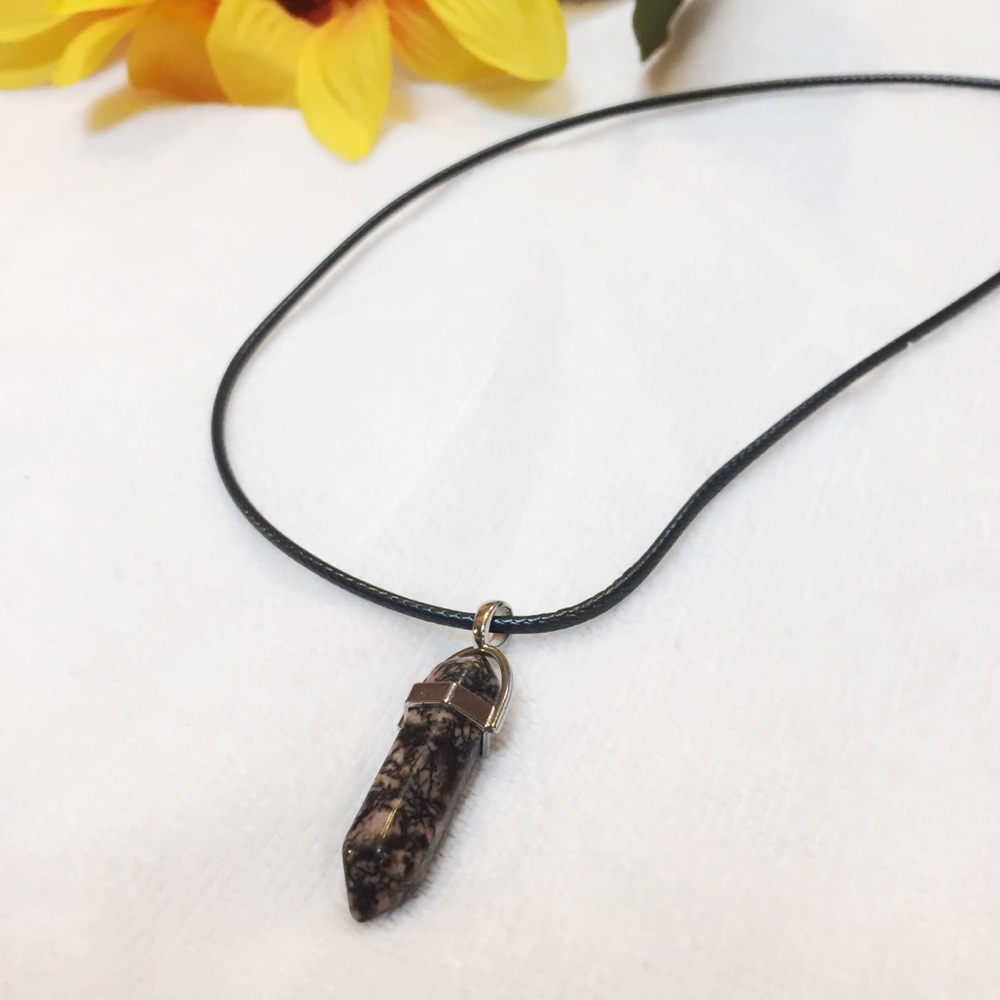 Black Marble Stone Necklace ⚽️